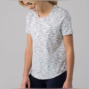 Lululemon Long Distance Short Sleeve
Tiger Space Dye Black White Women's Top